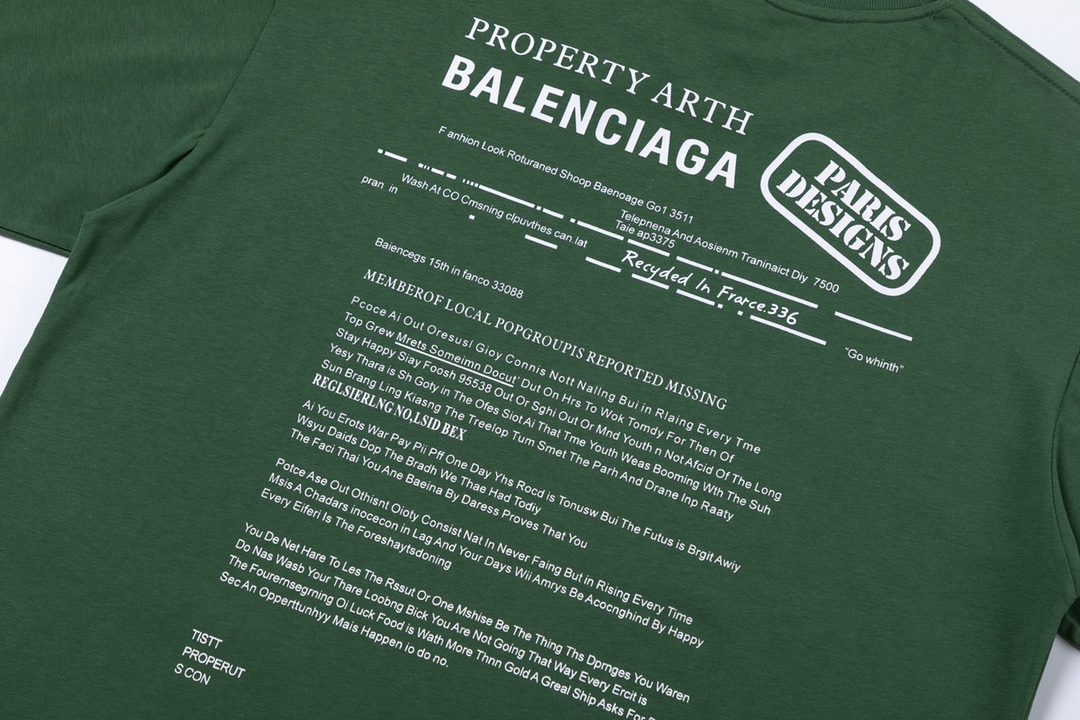 Replica Balenciaga BLCG fashion newspaper letter print short sleeve T-shirt