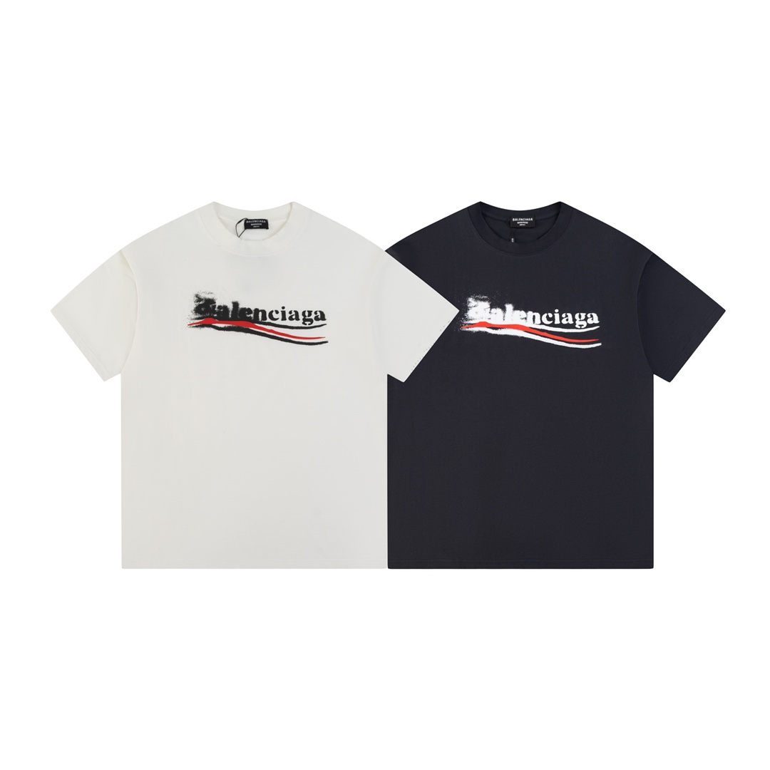 Replica Balenciaga Fuzzy Coke digital direct spray short sleeve T-shirt