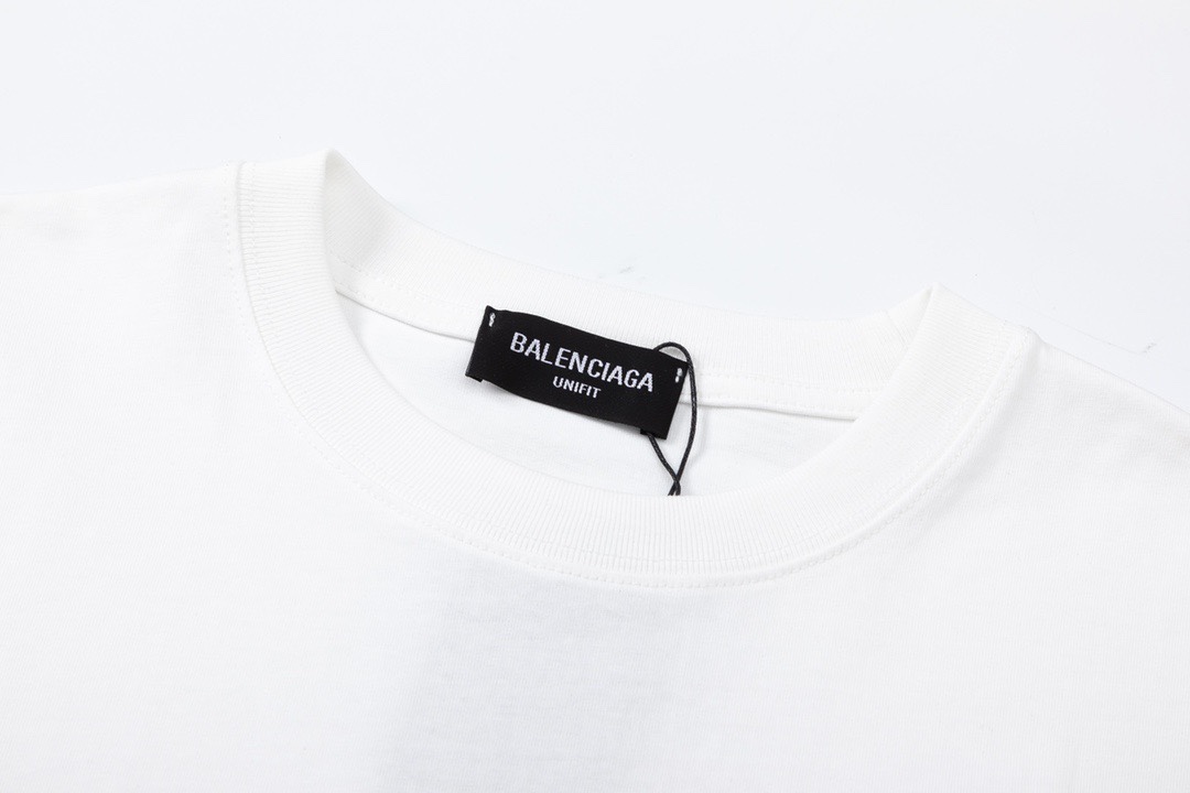 Replica Balenciaga double B print short sleeve T-shirt