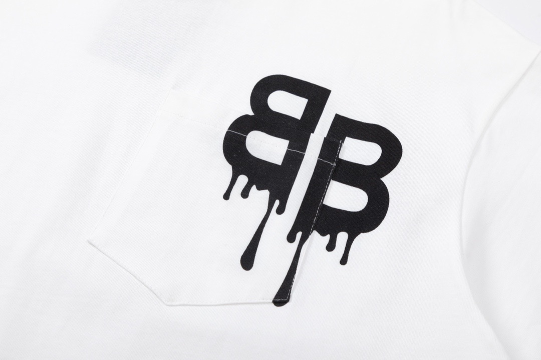 Replica Balenciaga double B print short sleeve T-shirt