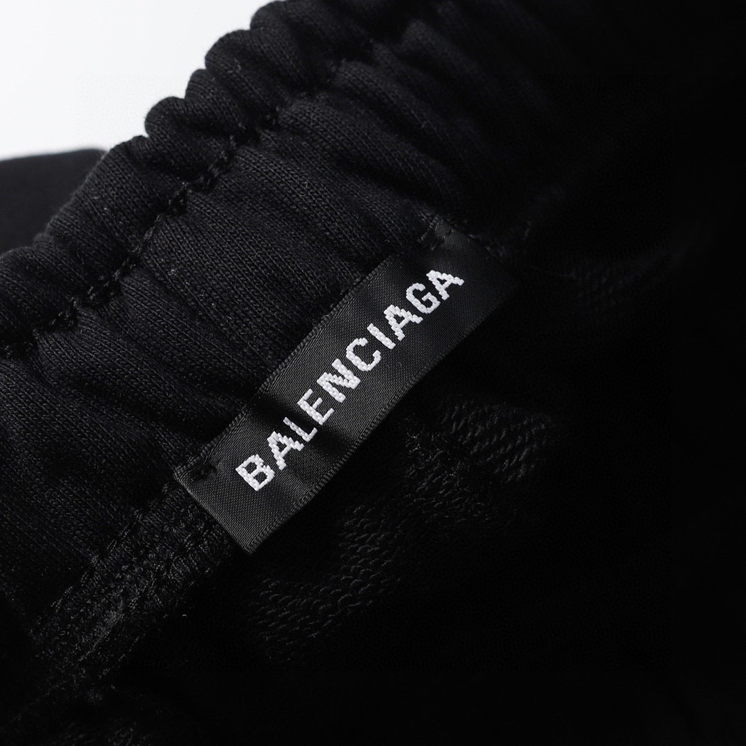 Replica Balenciaga Foam stereoscopic offset printing shorts Black