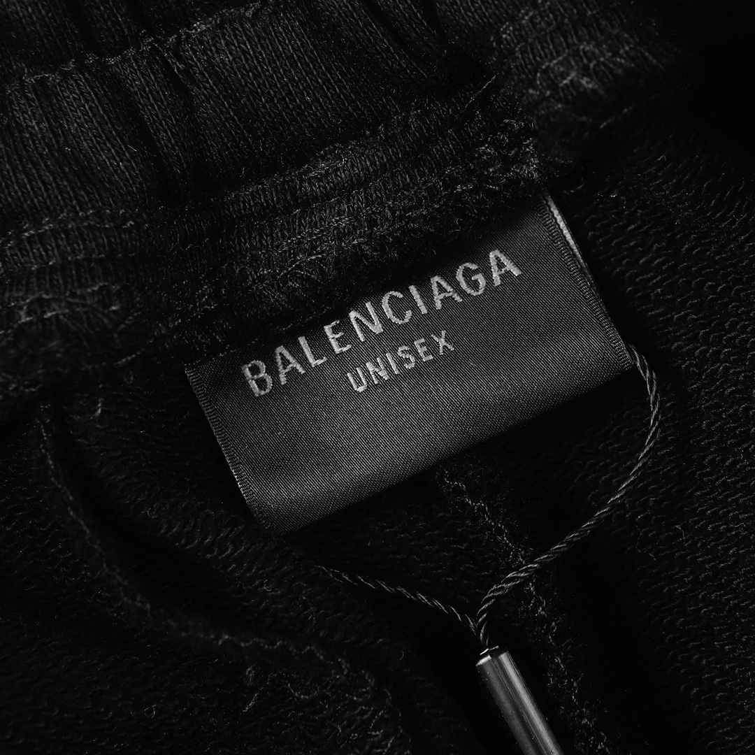 Replica Balenciaga embroidered quarter shorts Black