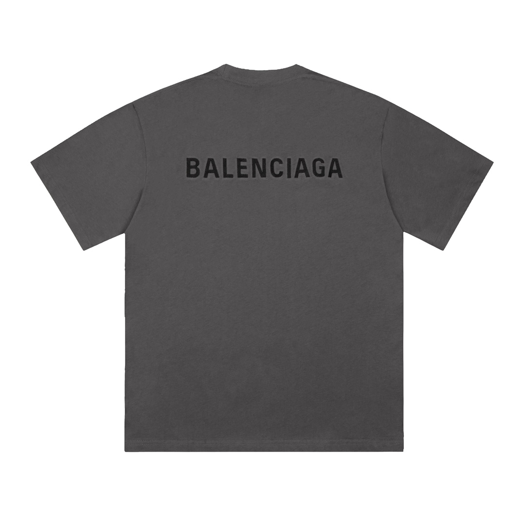 Replica Balenciaga 2024 SS Classic monogram embroidered short sleeve T-shirt