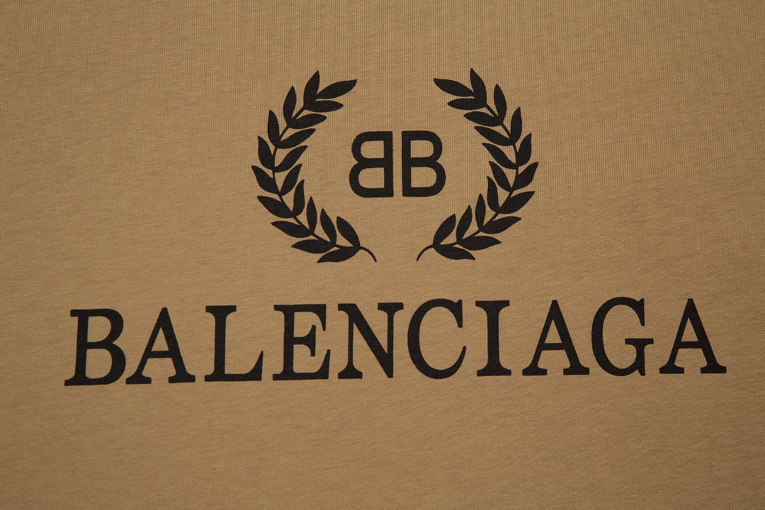 Replica BALENCIAGA Oversized Logo Print Cotton Jersey T-Shirt Men Brown