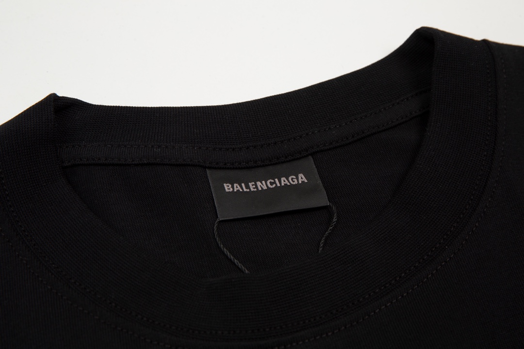 Replica Balenciaga 2024 SS Letter PARIS Print Short sleeve T-shirt Black