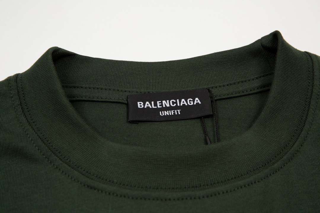 Replica Balenciaga 2024 SS Letter PARIS Print Short sleeve T-shirt Green