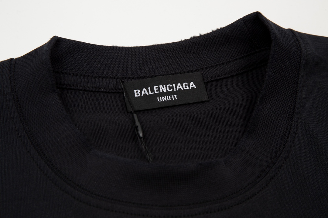 Replica Balenciaga 2024 SS Lightning Letter Split Ink short-sleeved T-shirt