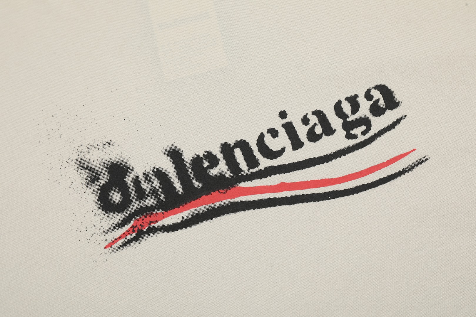 Replica BALENCIAGA Political Stencil Logo Graphic T-Shirt Ecru