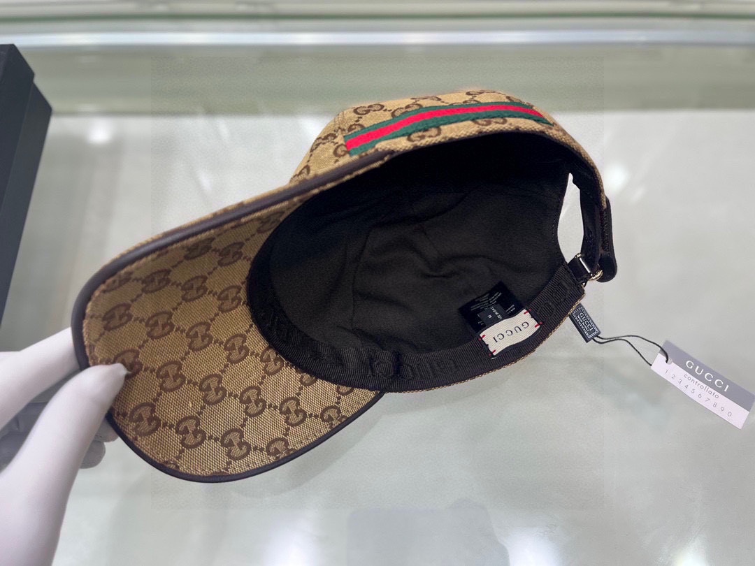 Replica Gucci original single baseball cap with gold double G