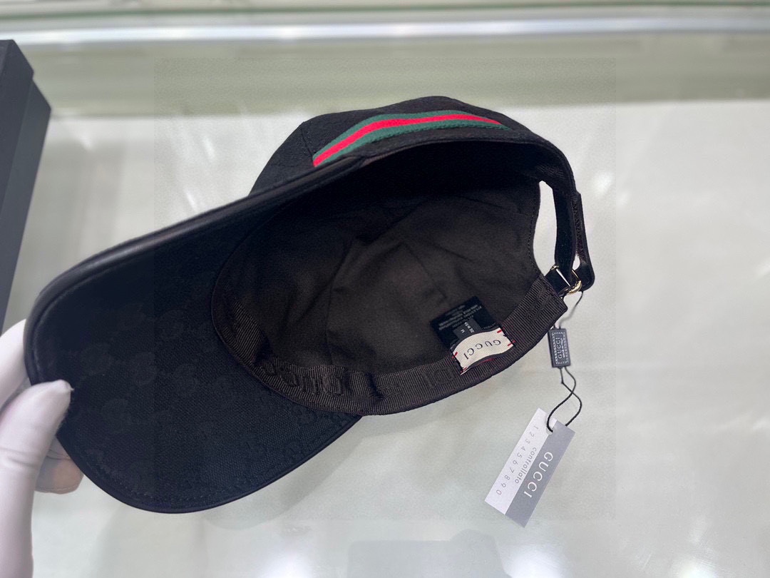 Replica Gucci original single baseball cap with gold double G