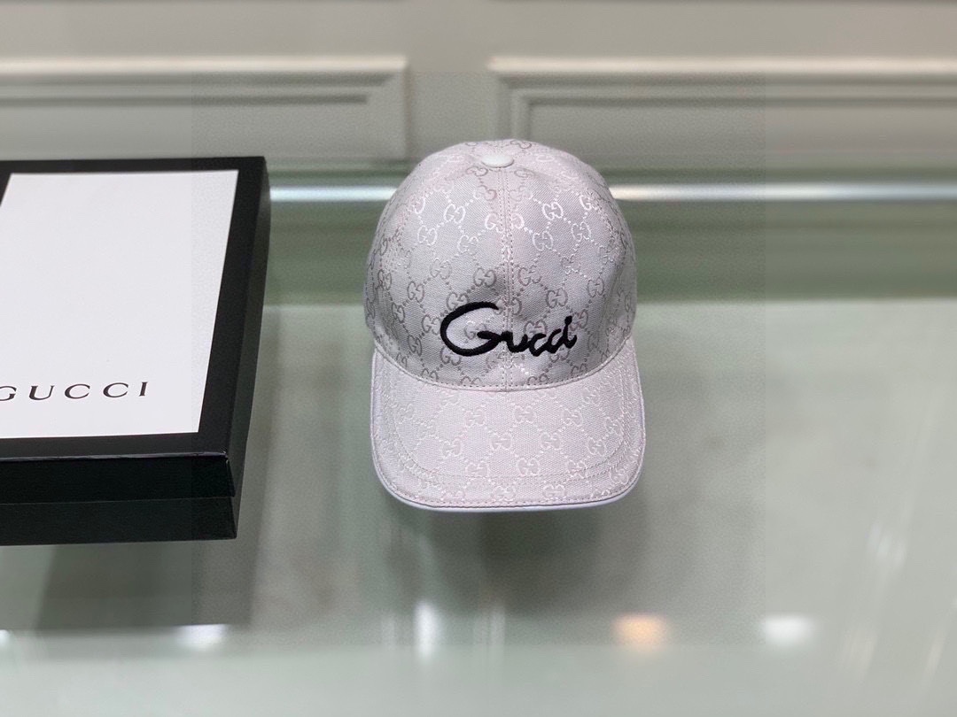 Replica GUCCI - Monogram-pattern brand-print woven cap