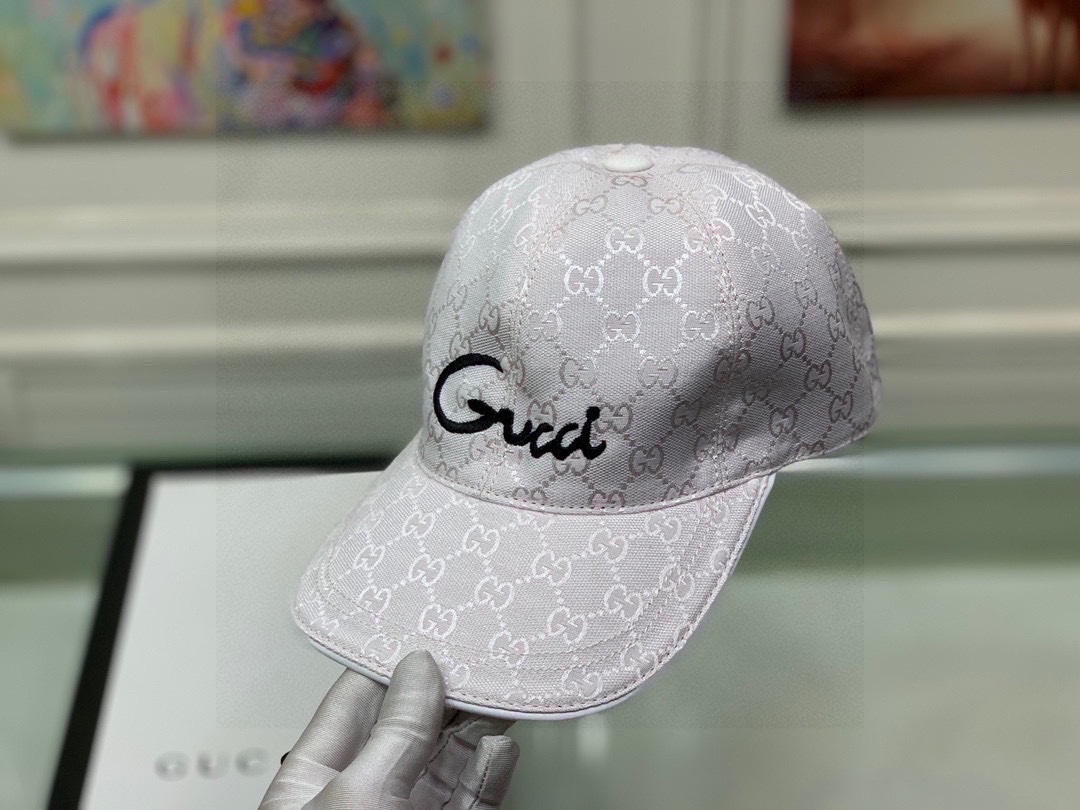 Replica GUCCI - Monogram-pattern brand-print woven cap