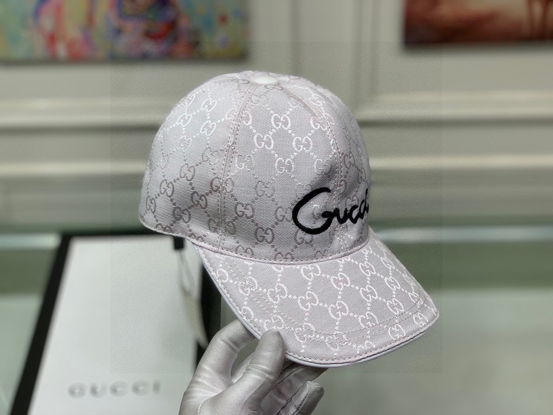 Replica GUCCI - Monogram-pattern brand-print woven cap