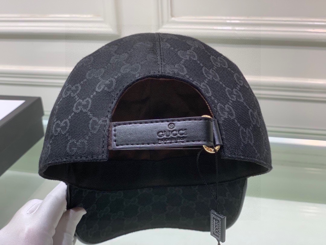 Replica GUCCI - Monogram-pattern brand-print woven cap