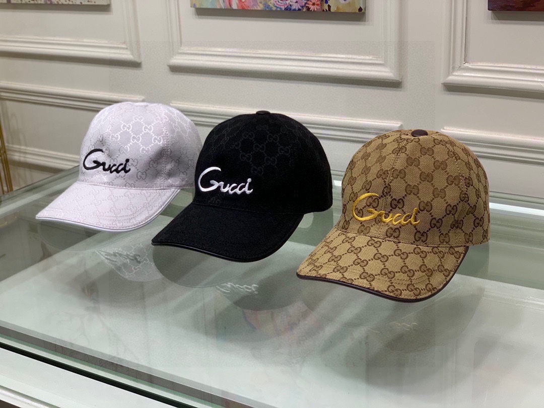 Replica GUCCI - Monogram-pattern brand-print woven cap