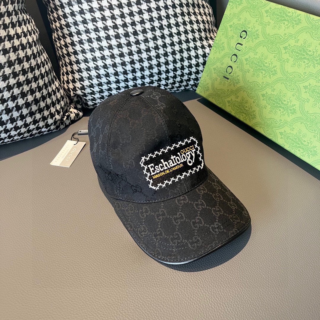 Replica Gucci GG Canvas Baseball Hat Black