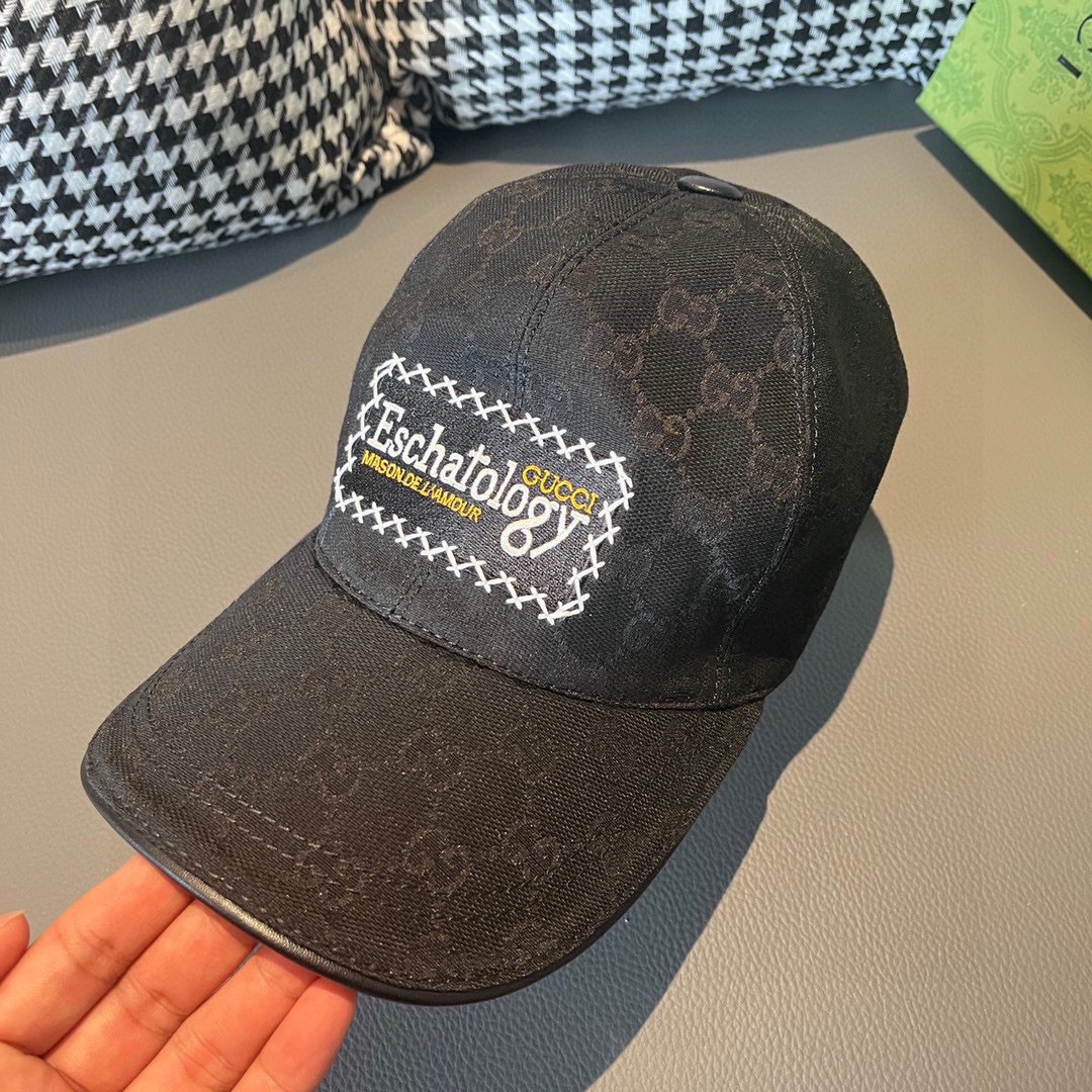 Replica Gucci GG Canvas Baseball Hat Black