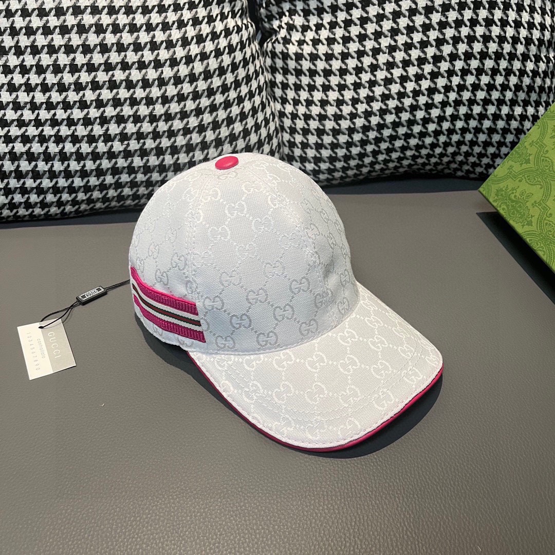 Replica Gucci Original GG canvas baseball hat with White