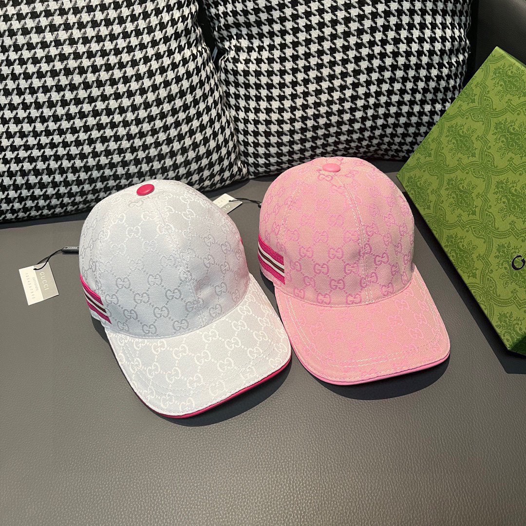 Replica Gucci Original GG canvas baseball hat with White