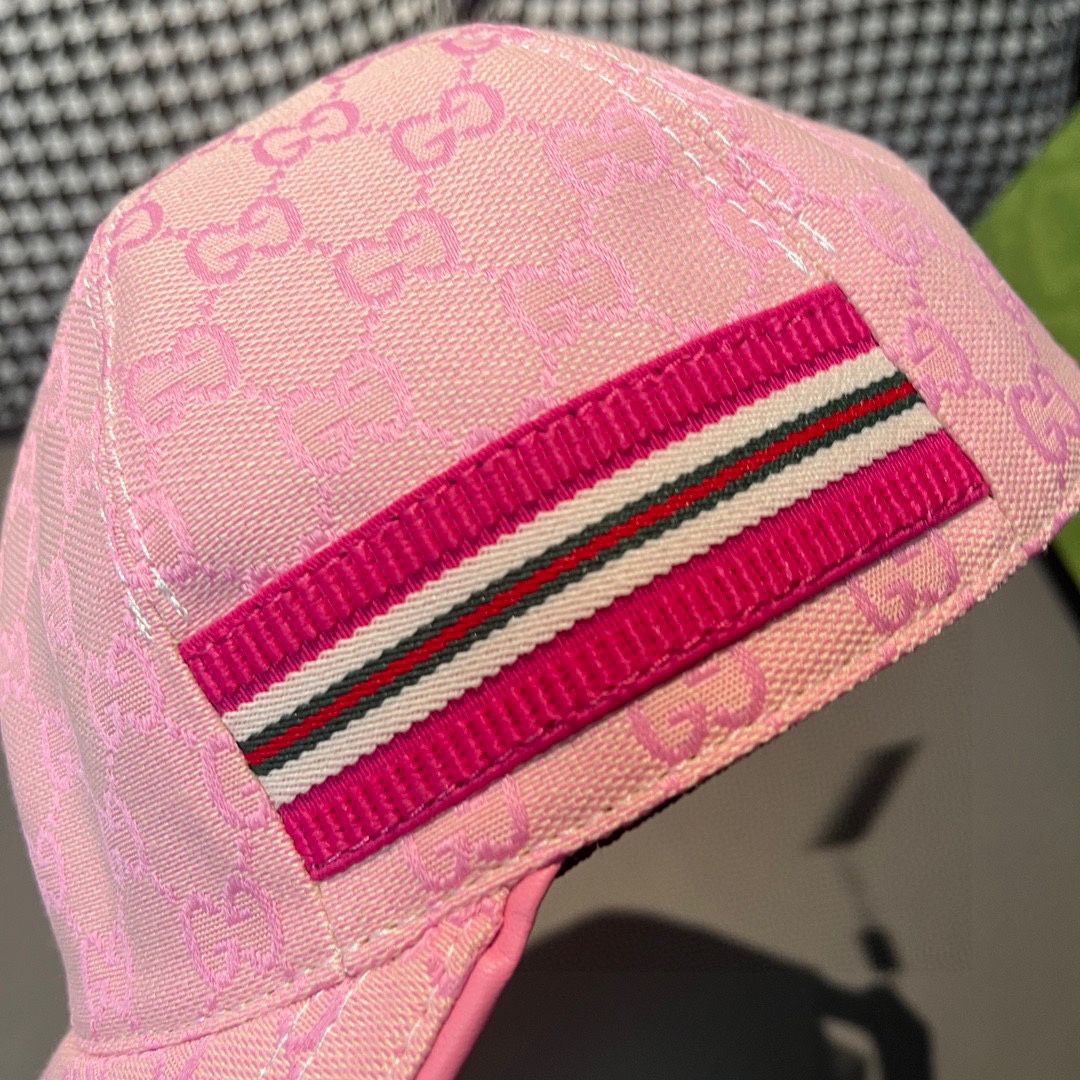 Replica Gucci Original GG canvas baseball hat with Pink