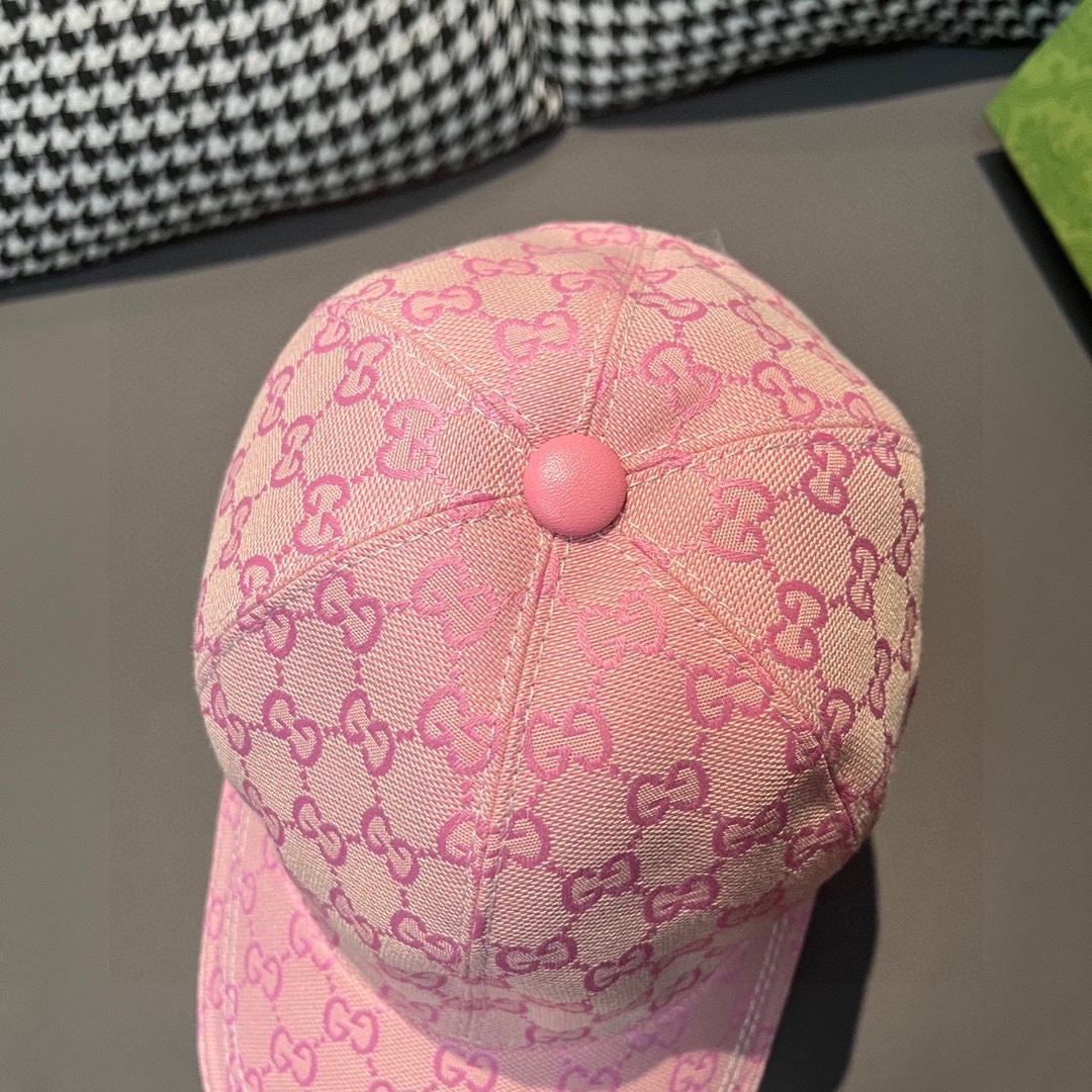 Replica Gucci Original GG canvas baseball hat with Pink