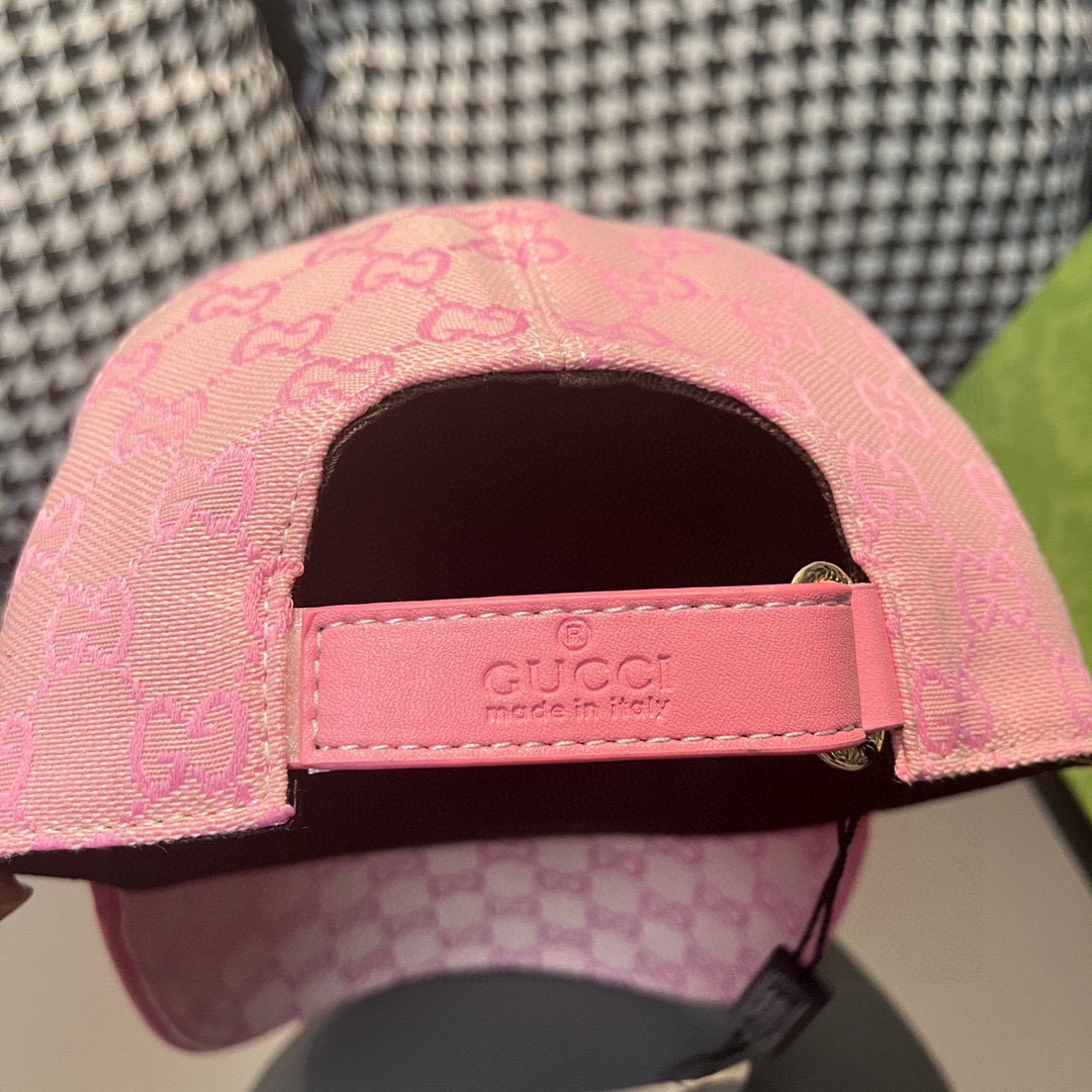 Replica Gucci Original GG canvas baseball hat with Pink