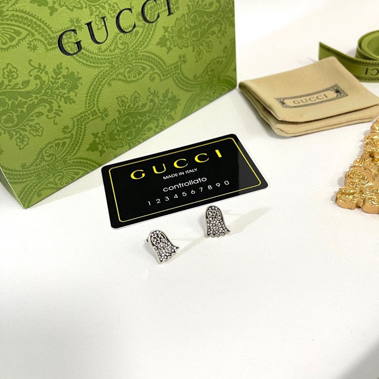 Replica GUCCI GG round bead chain model ear stud