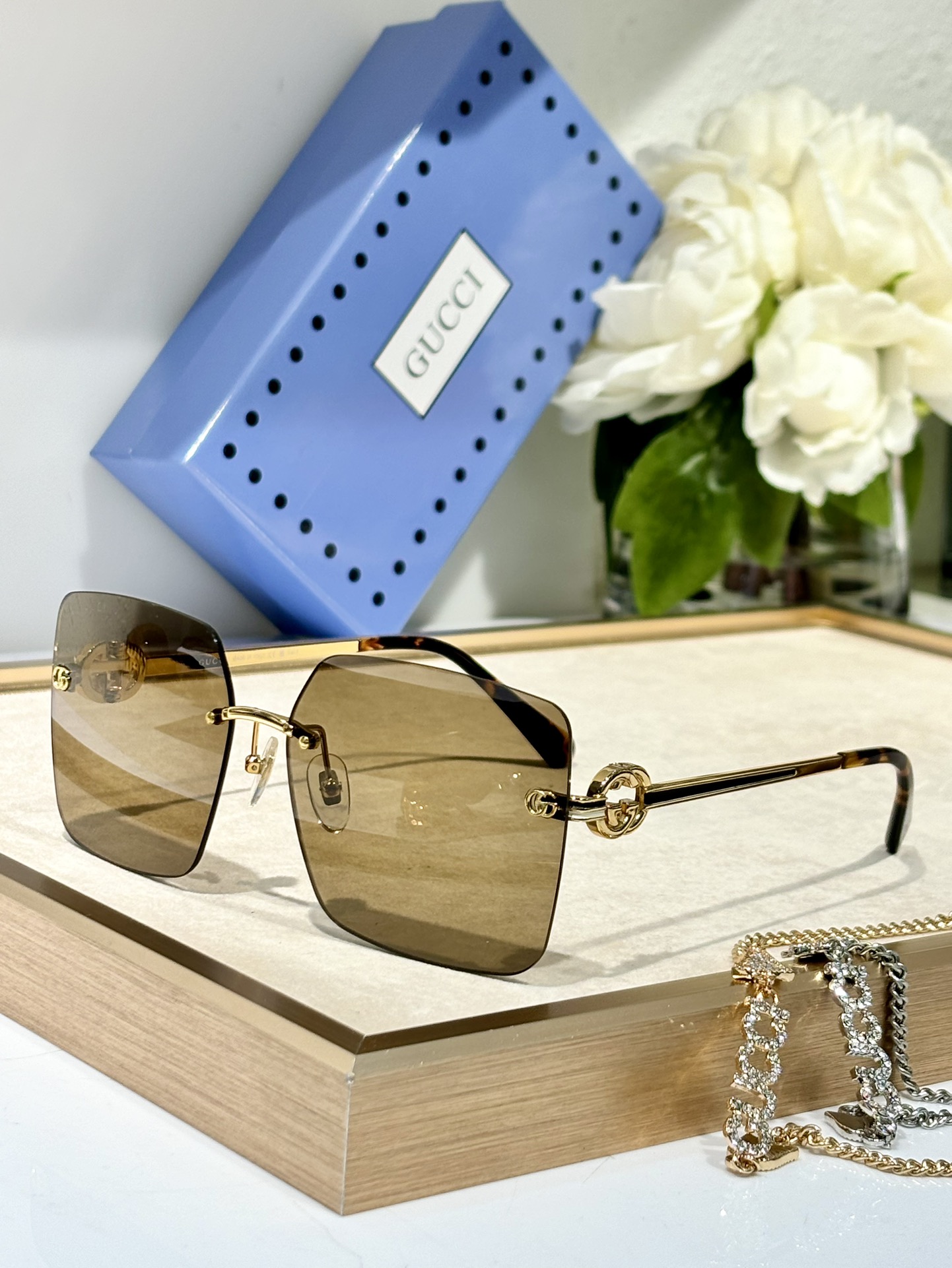 Replica Gucci square pinleg sunglasses