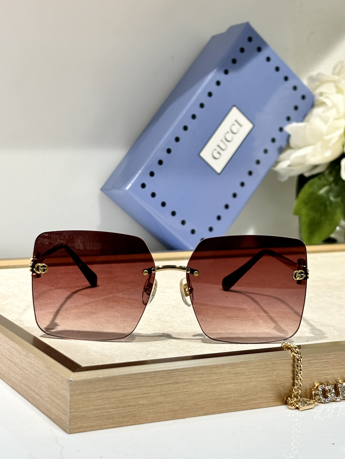 Replica Gucci square pinleg sunglasses