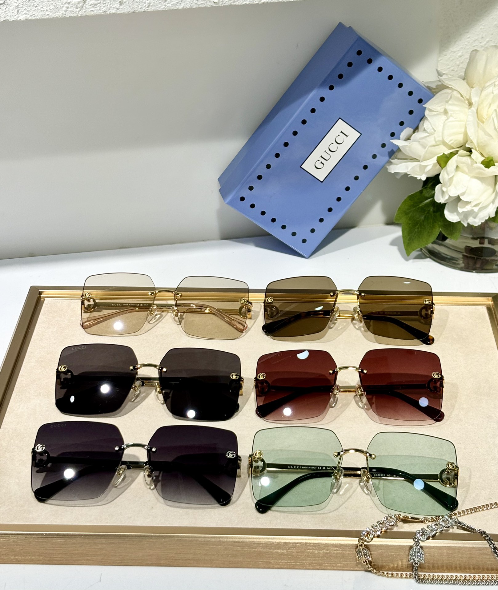 Replica Gucci square pinleg sunglasses