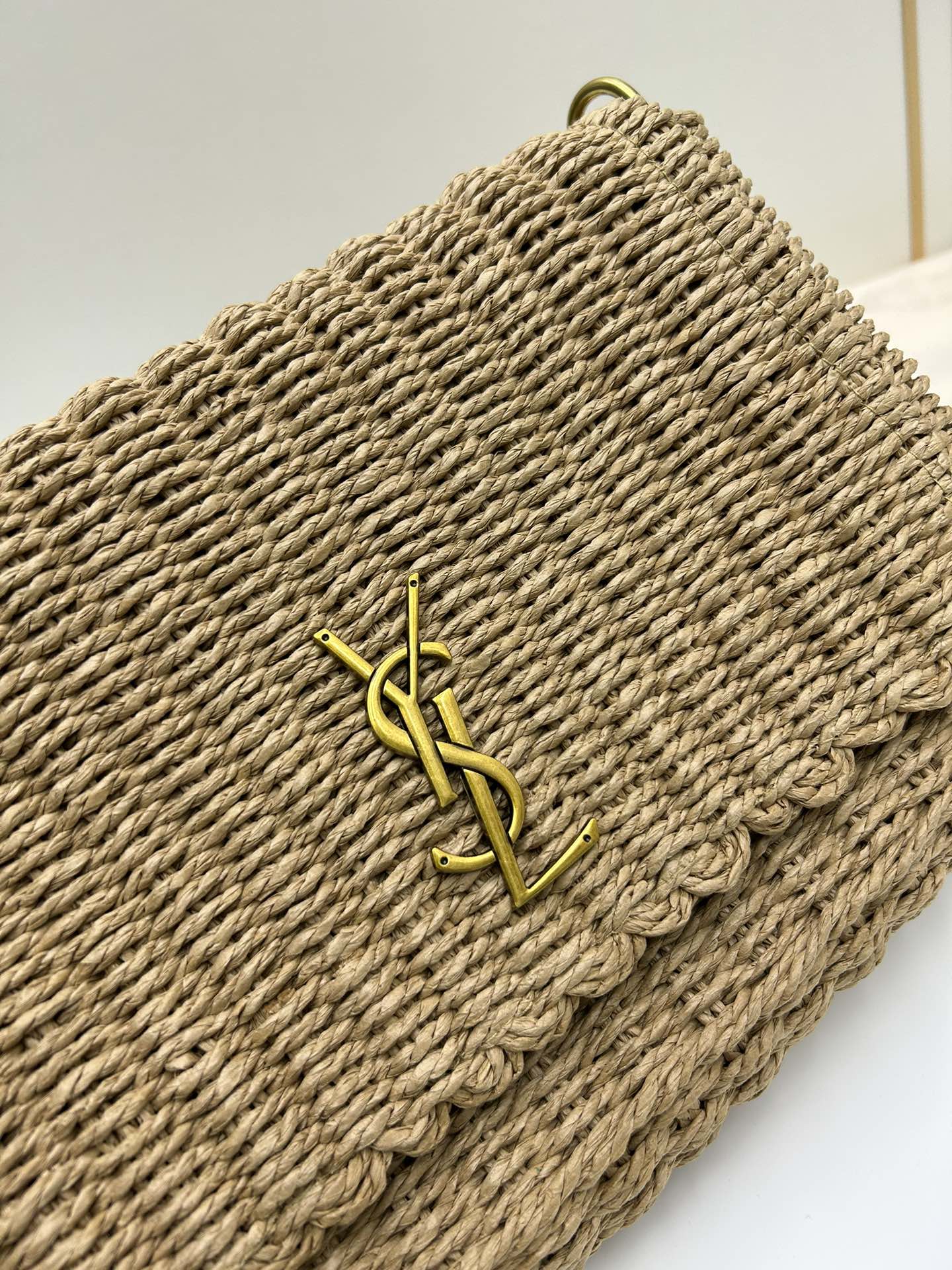 Replica YSL Raffia rattan woven craft chain bag