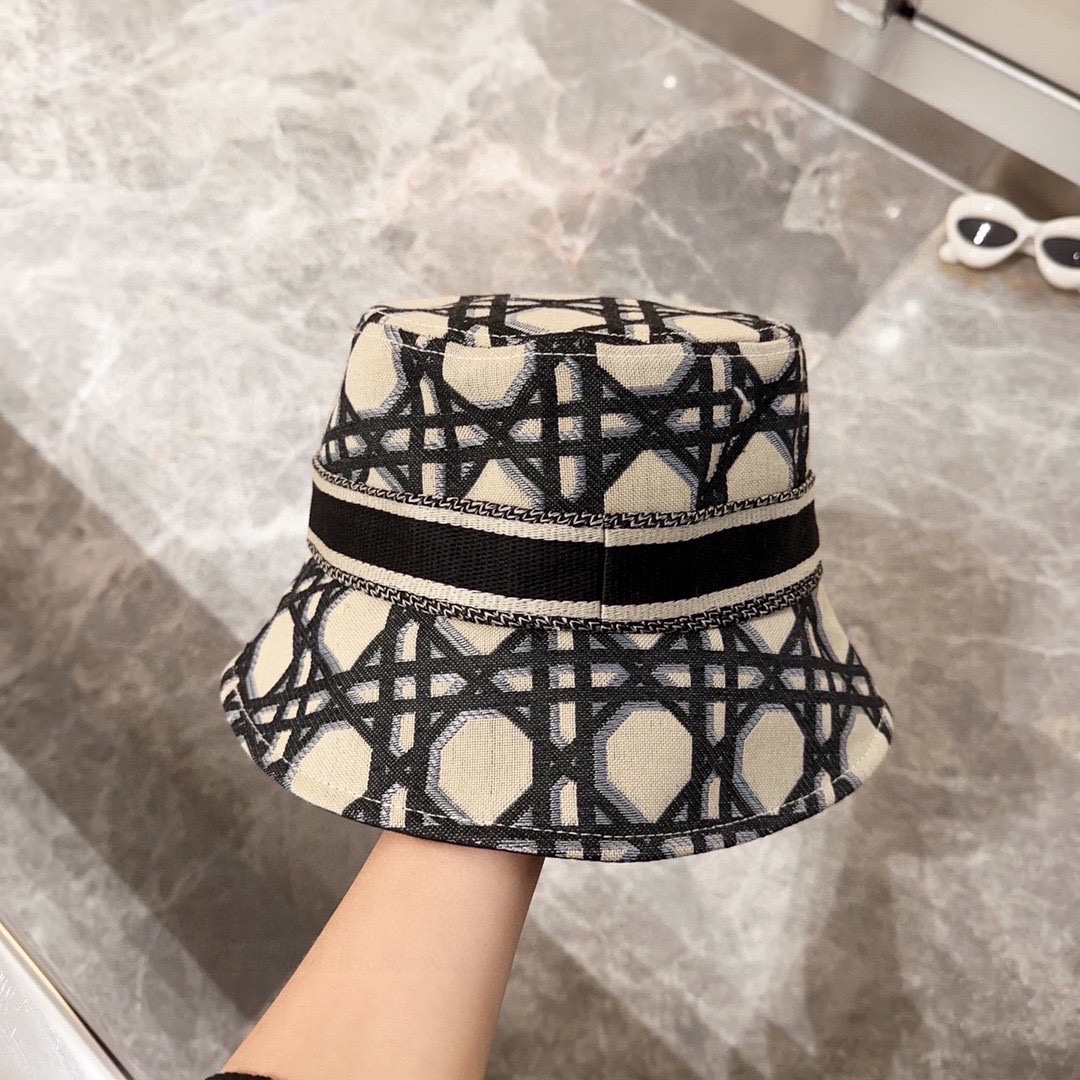 Replica DIOR - D-bobby Macrocannage Small Brim Bucket Hat