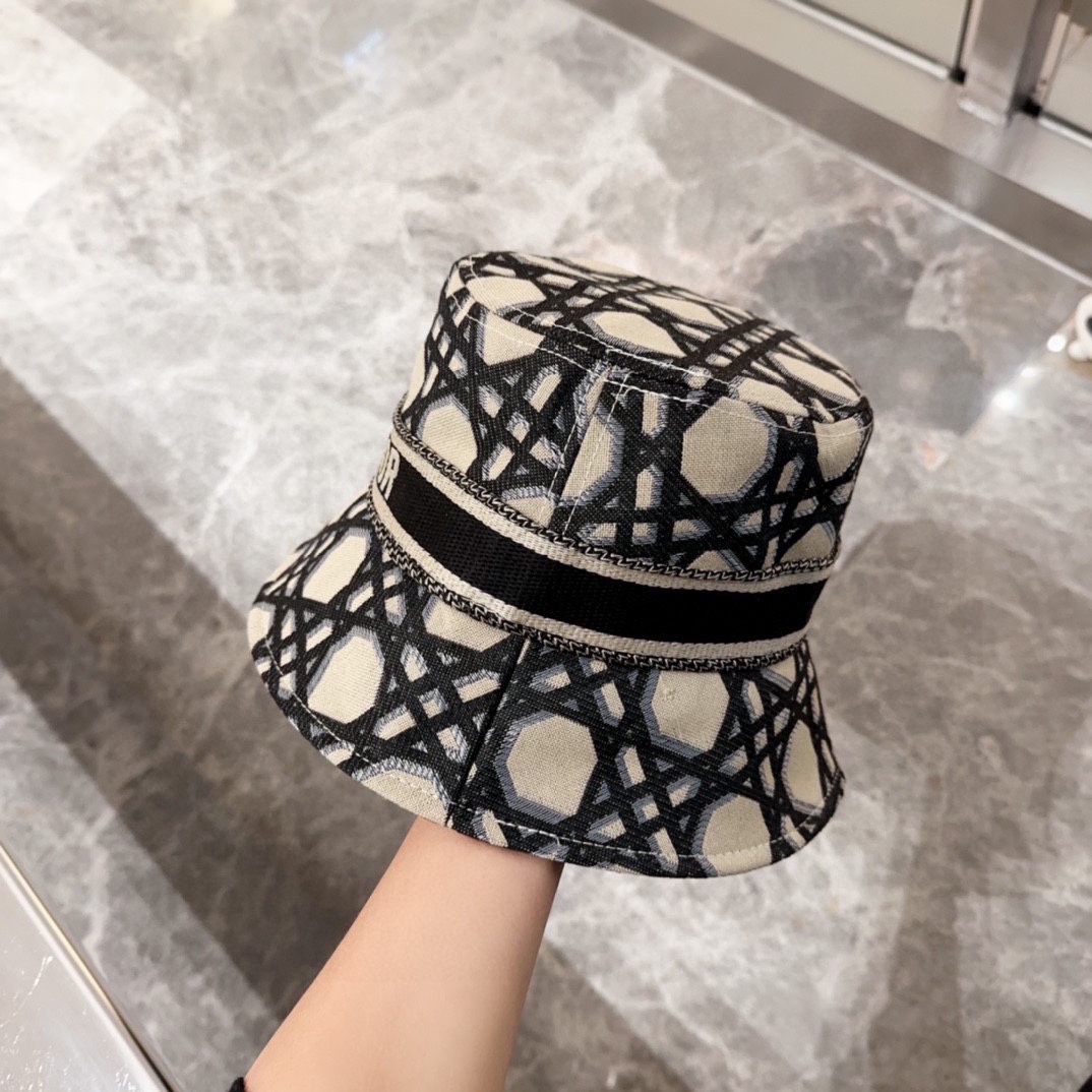 Replica DIOR - D-bobby Macrocannage Small Brim Bucket Hat