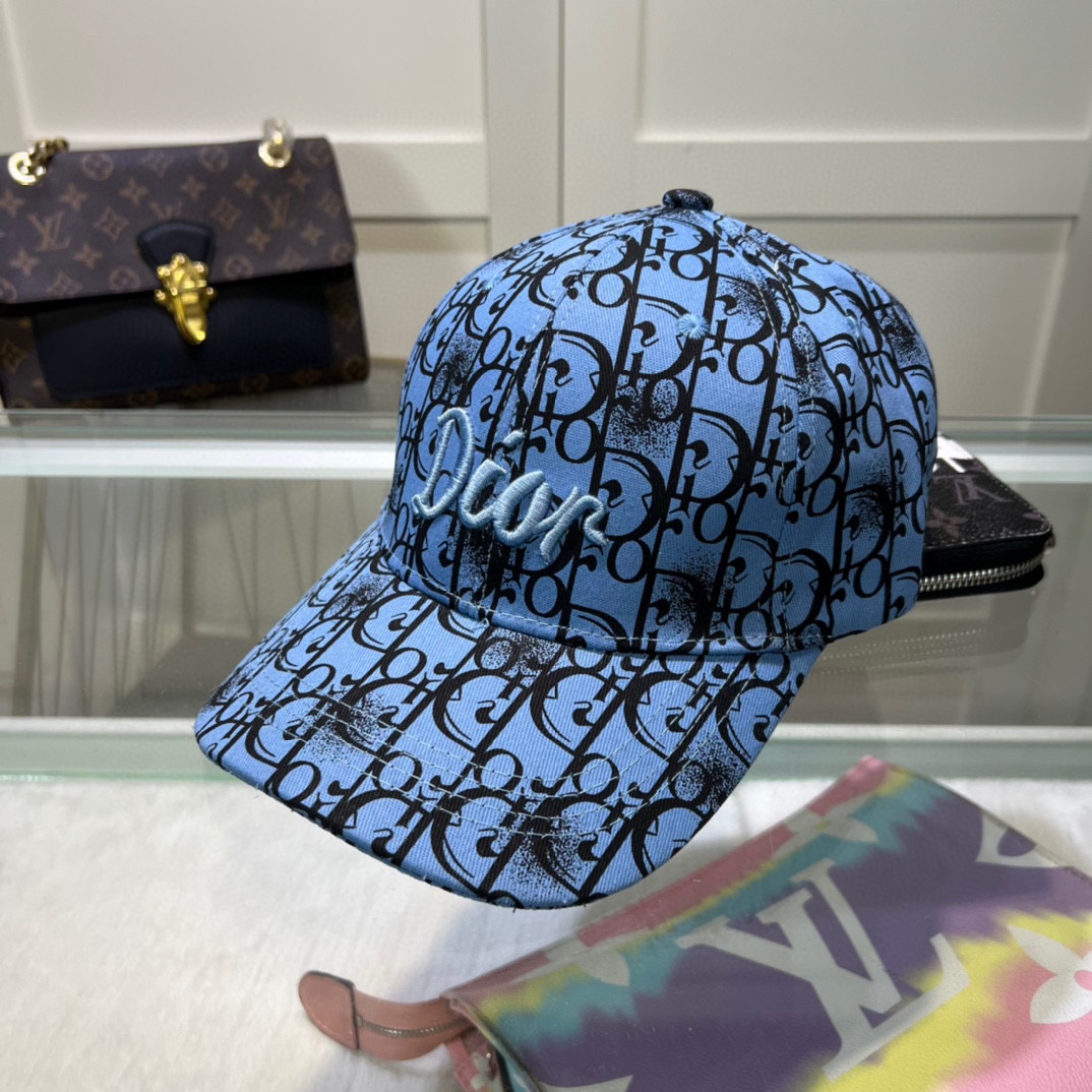 Replica Dior Oblique Monogram Hat Navy Blue