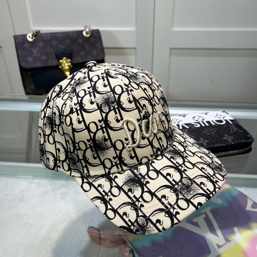 Replica Dior Oblique Monogram Hat Black Blue