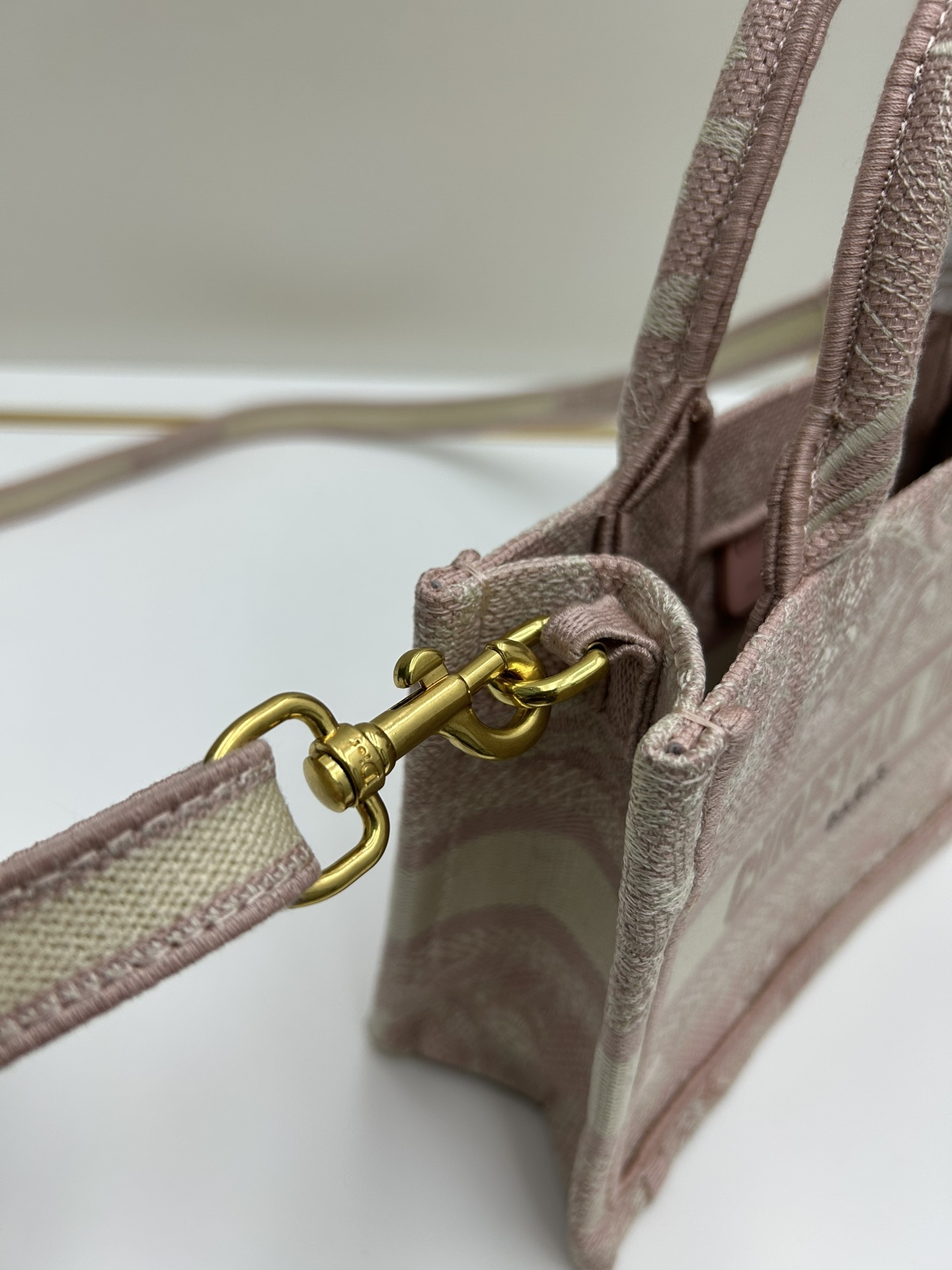 Replica DIOR - Mini Dior Book Tote Pink Toile De Jouy Reverse Embroidery