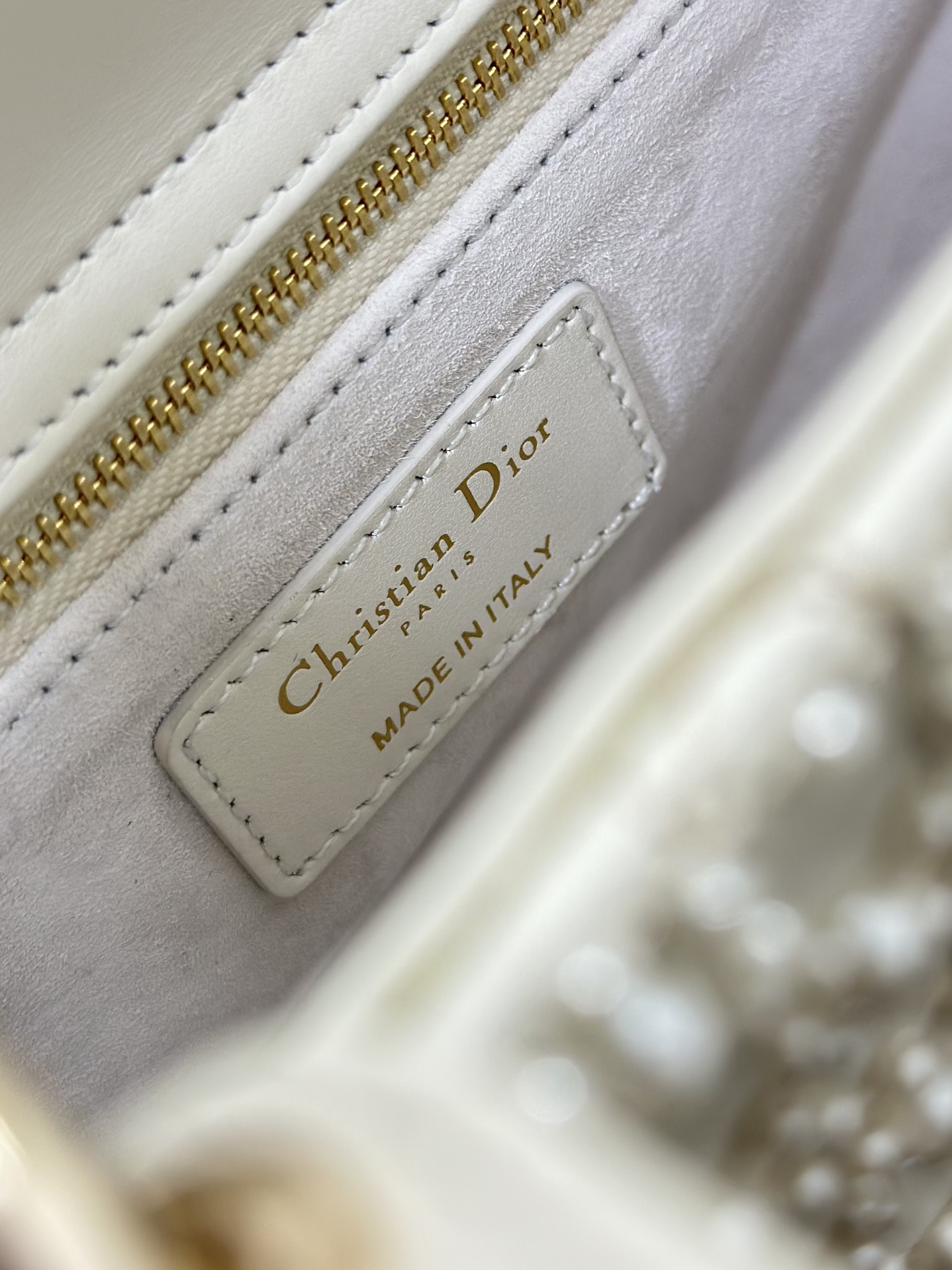 Replica Lady DIOR Bag with Four squares embroider half a pearl