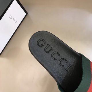 Replica Gucci Slipper in Black with Green and Red