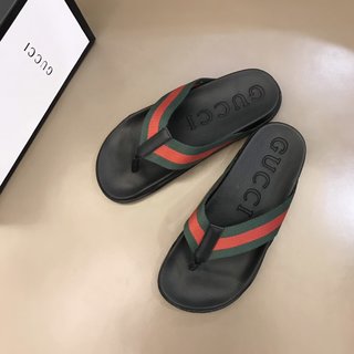 Replica Gucci Slipper in Black with Green and Red