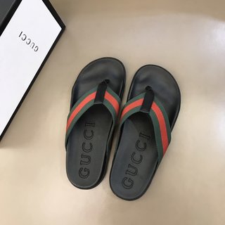 Replica Gucci Slipper in Black with Green and Red