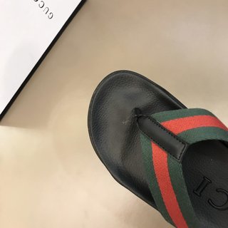 Replica Gucci Slipper in Black with Green and Red