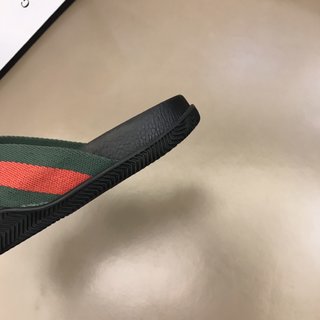 Replica Gucci Slipper in Black with Green and Red