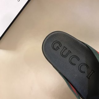 Replica Gucci Slipper in Black with Green and Red