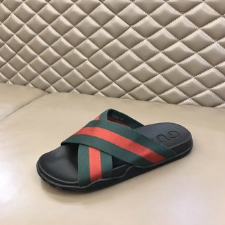 Replica Gucci Slipper in Black with Green and Red