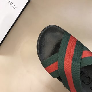 Replica Gucci Slipper in Black with Green and Red