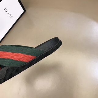 Replica Gucci Slipper in Black with Green and Red