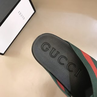 Replica Gucci Slipper in Black with Green and Red