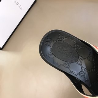 Replica Gucci Slipper in Black with Red and Green Logo