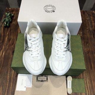 Replica Gucci Leather Graphic Print Chunky Sneakers