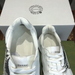 Replica Gucci Leather Graphic Print Chunky Sneakers